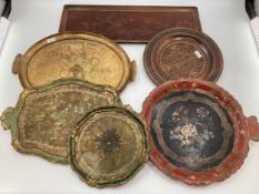 Collection of papier mache and lacquer work trays