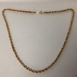 A 9ct gold rope twist necklace approx. 50cm, 7.2g