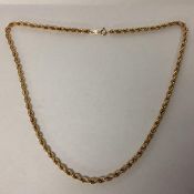 A 9ct gold rope twist necklace approx. 50cm, 7.2g