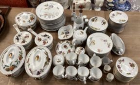 Large collection of Royal Worcester Evesham dining ware to include lidded terrines, bowls plates etc