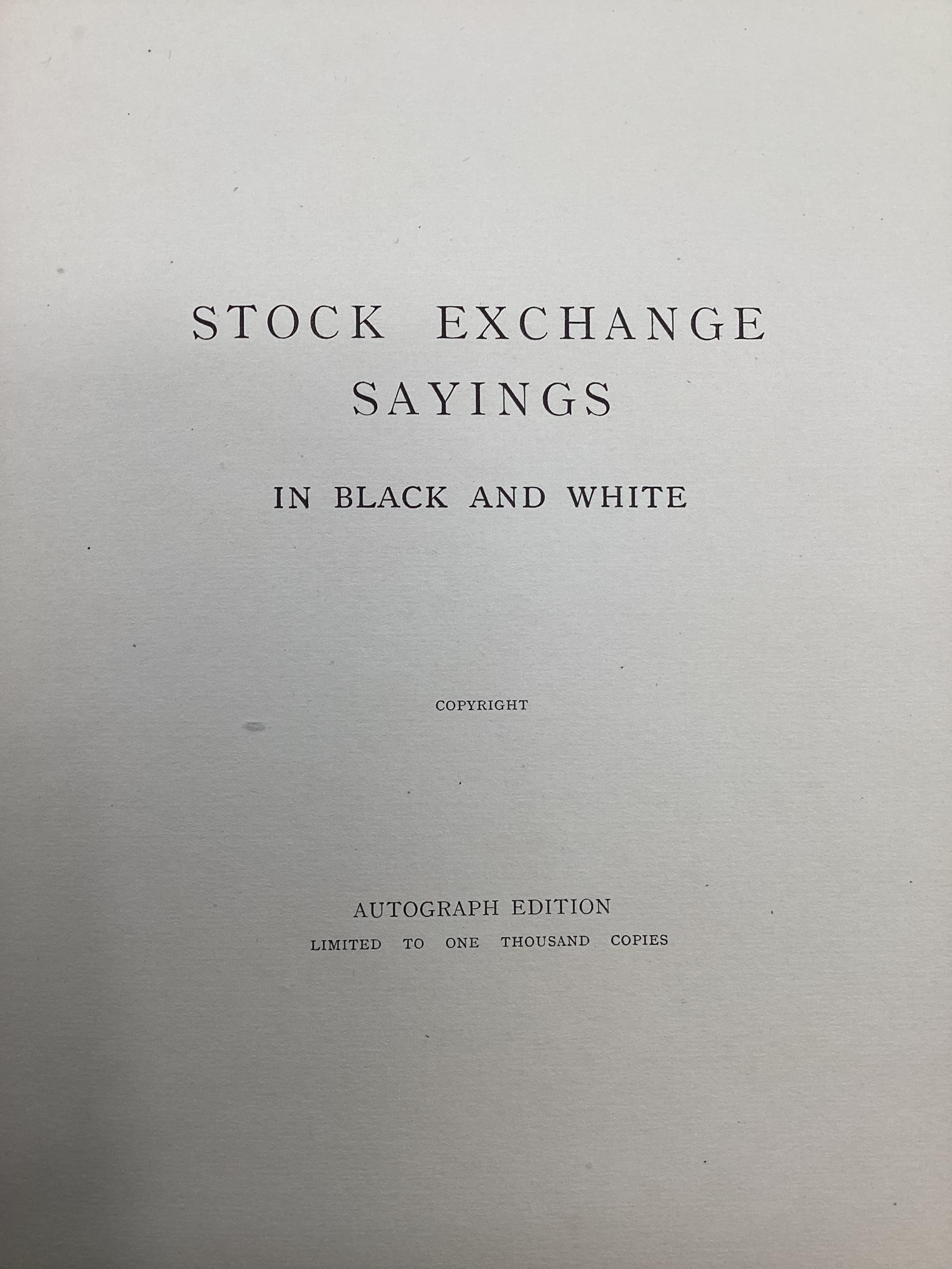 Stock Exchange Sayings, Hardy and Proctor - Image 2 of 5