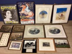 A quantity of various sporting pictures and prints, including racing, pheasant shooting - a set of 3