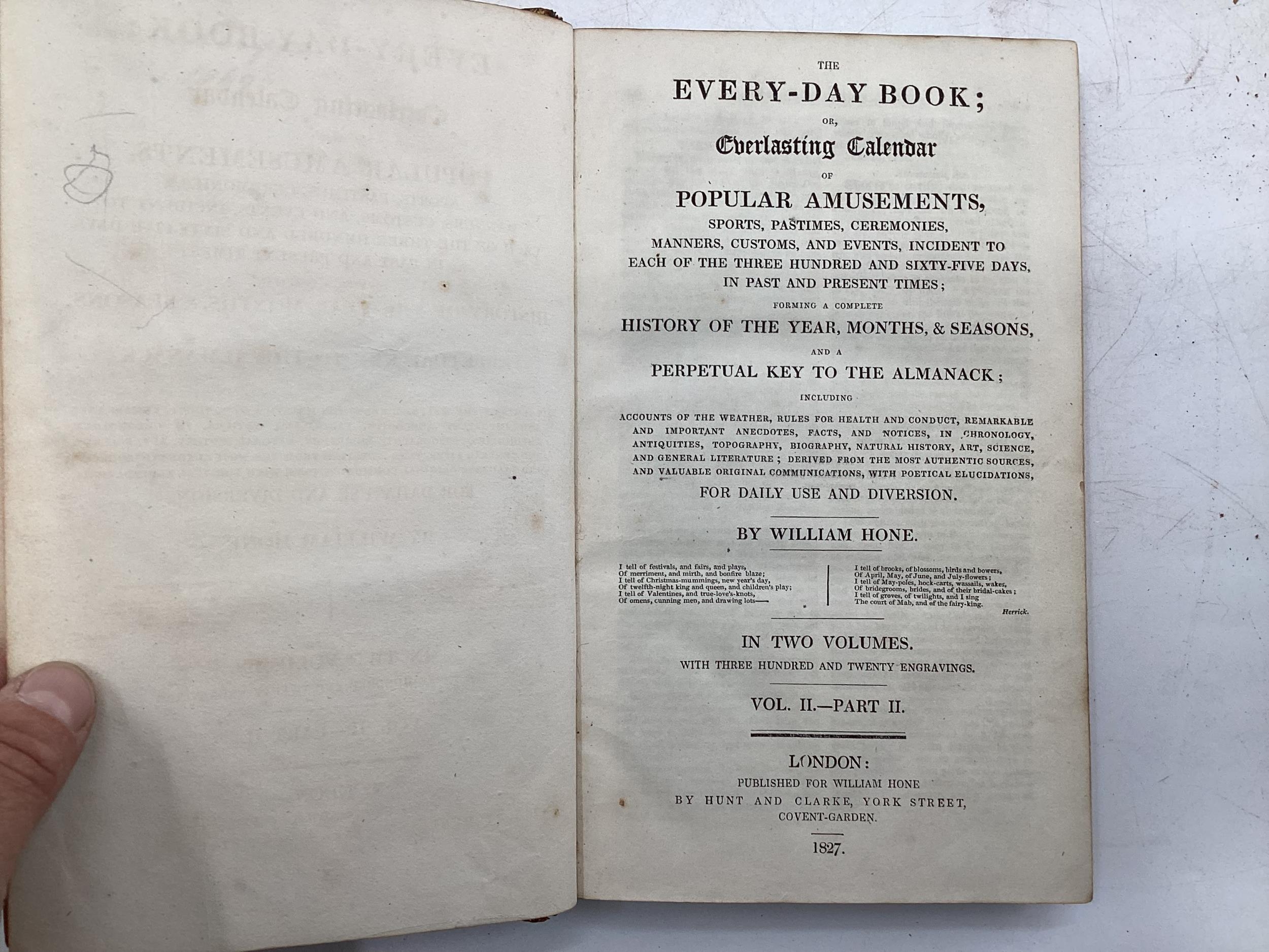 Boswell's Life of Johnson, London 1824 in 4 Volumes, Hone's Table Book, pub Hunt and Clarke 1827 - Image 5 of 7