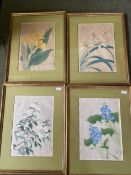 A quantity of good framed and glazed decorative botanical pictures and prints, including, Oriental