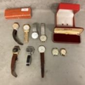 A collection of vintage gents` wristwatches, A Garrard 17 Jewel Incabloc, an Aristo Automatic,