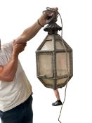 Lead and glass venetian style porch pendent lantern