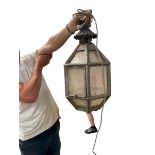 Lead and glass venetian style porch pendent lantern