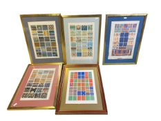 A harlequin set of 5 framed and glazed prints, "Grammar of Ornament" Plates, Rennaissance, Middle