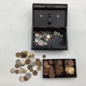 Tin of C20th coins, UK and World coinage, see images for details