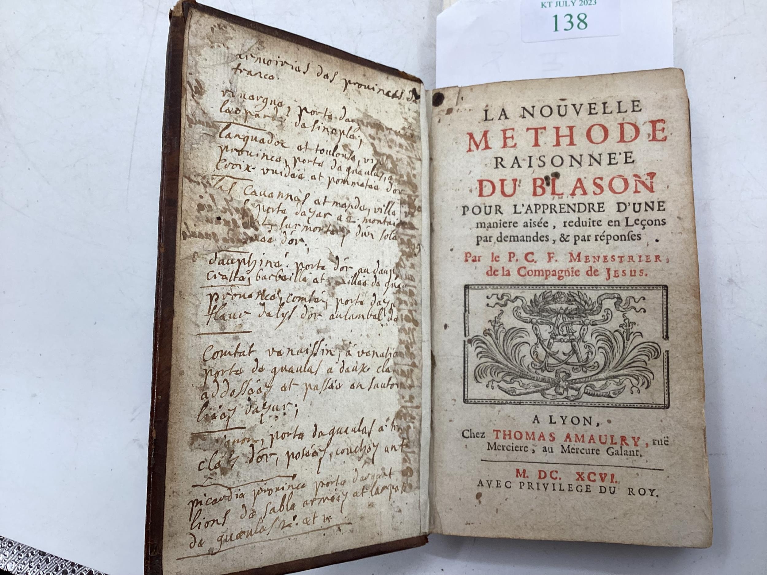 A collection of books, French, German language to include Methode du Blason pub 1626, Theatre de - Image 2 of 14