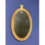 Circular gilt framed wall mirror overall height with finial 77cm H x 50cm W