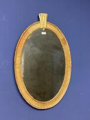 Circular gilt framed wall mirror overall height with finial 77cm H x 50cm W