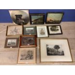 Quantity of various framed and glazed pictures, of animals, hunting, dog portrait, etc, see images