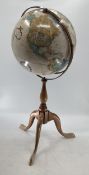 A mid century terrestrial floor globe. 97cm.