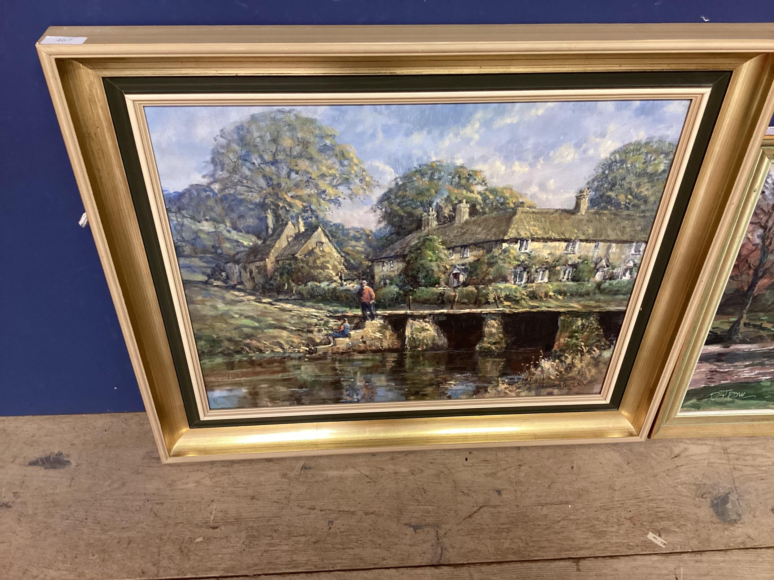 GORDON TROW (RG Trow), C20th, two oil on boards, of Eastleach, Cotswolds, signed lower right, in - Image 2 of 3