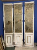 Reclamation lot: set of mirrored doors, with inset tapestry verso