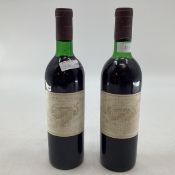 Two bottles Chateau Margeux 1974 premier grand cru classe 1855 73cl
