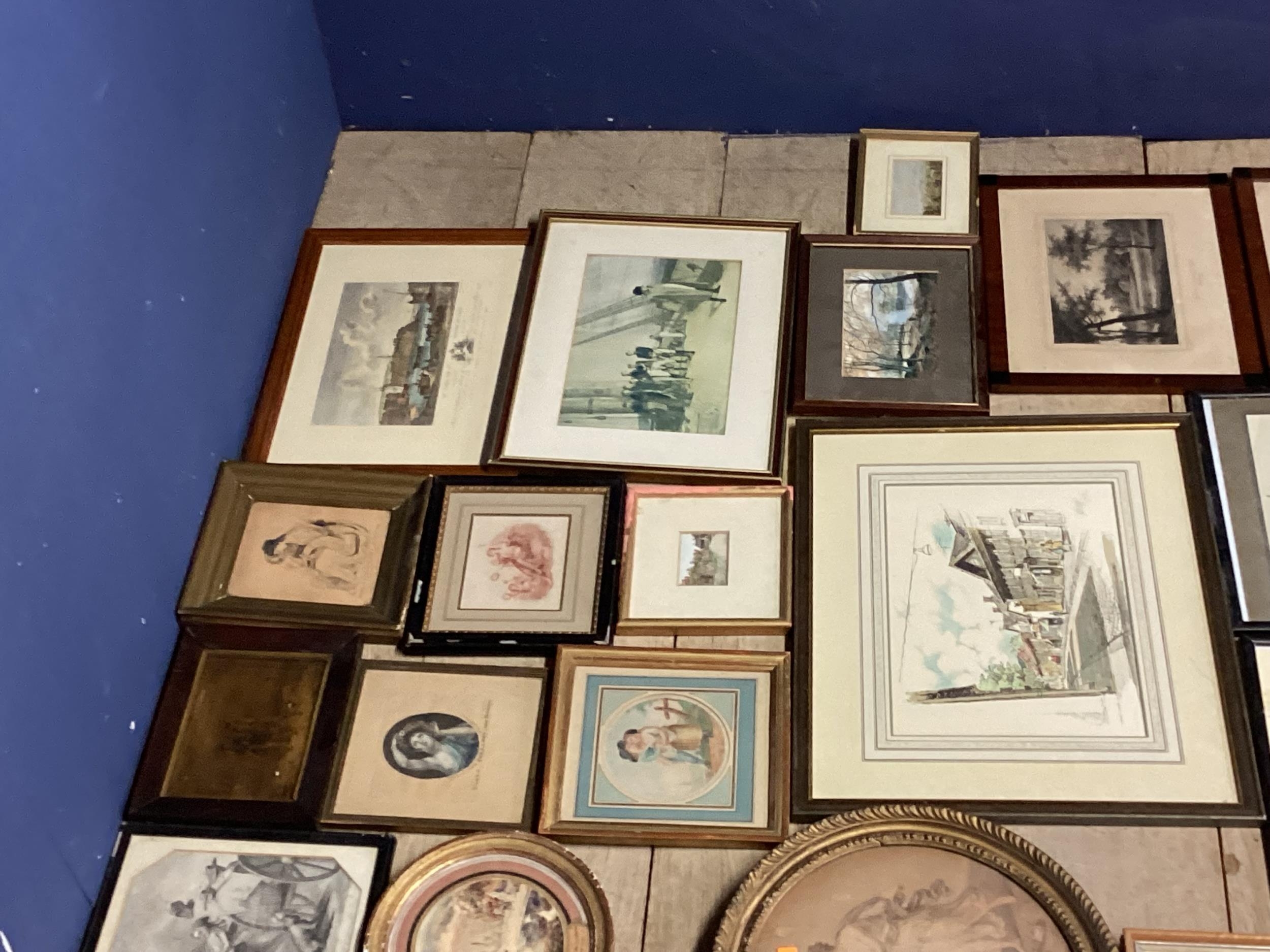 Quantity of many small framed and glazed decorative pictures and prints, many of architectural, - Image 8 of 11