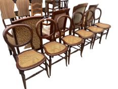 A set of 6 mahogany balloon back and berg�re seated and backed chairs