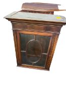 A modern reproduction side chest with four filing draws and brown tooled leather top, 96cmWx77cmH;