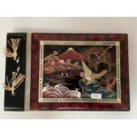 An Oriental style musical photo album with lacquer and faux mother of pearl decoration,Pair of early