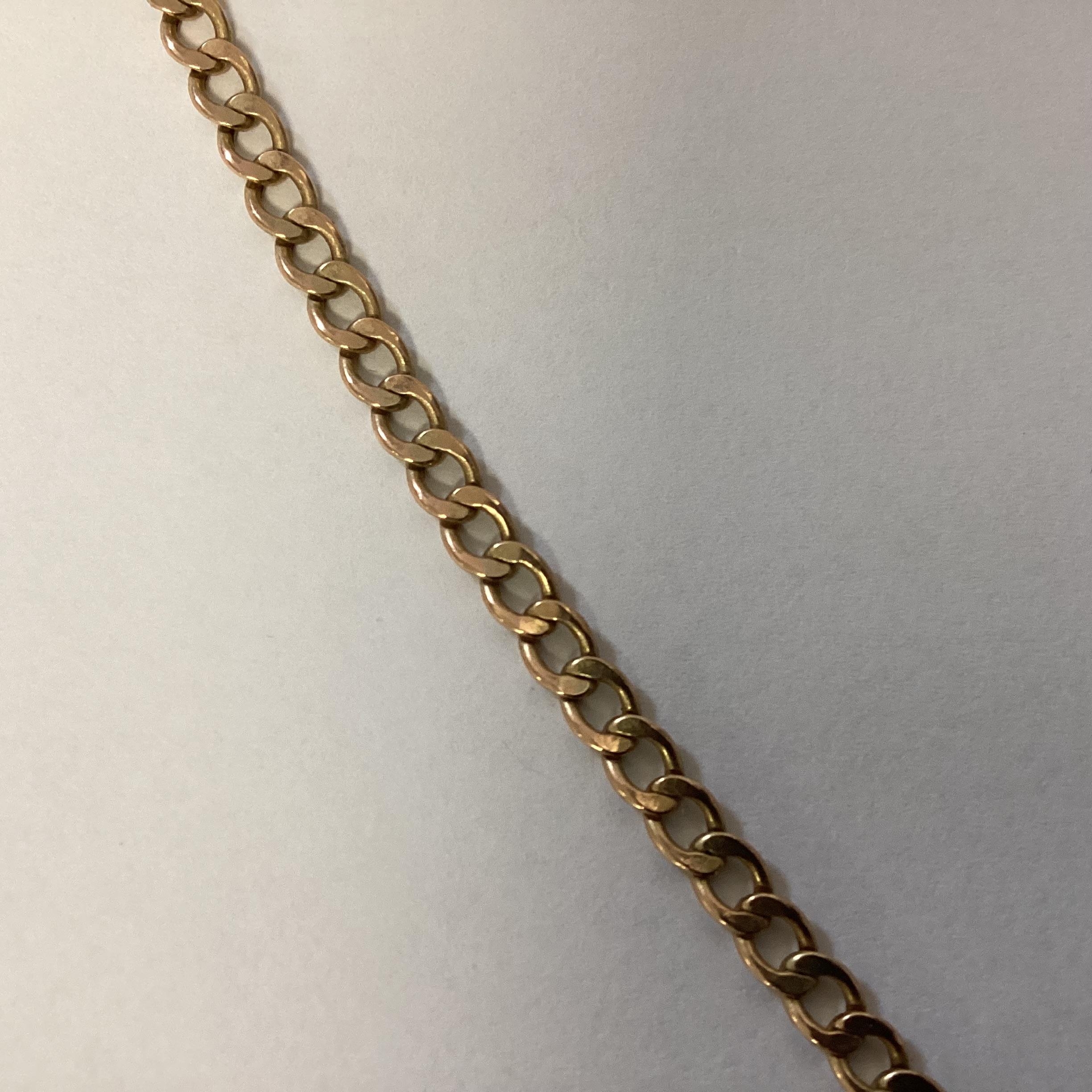 A 9ct gold flat link necklace. 45cm. 5.50g - Image 2 of 4