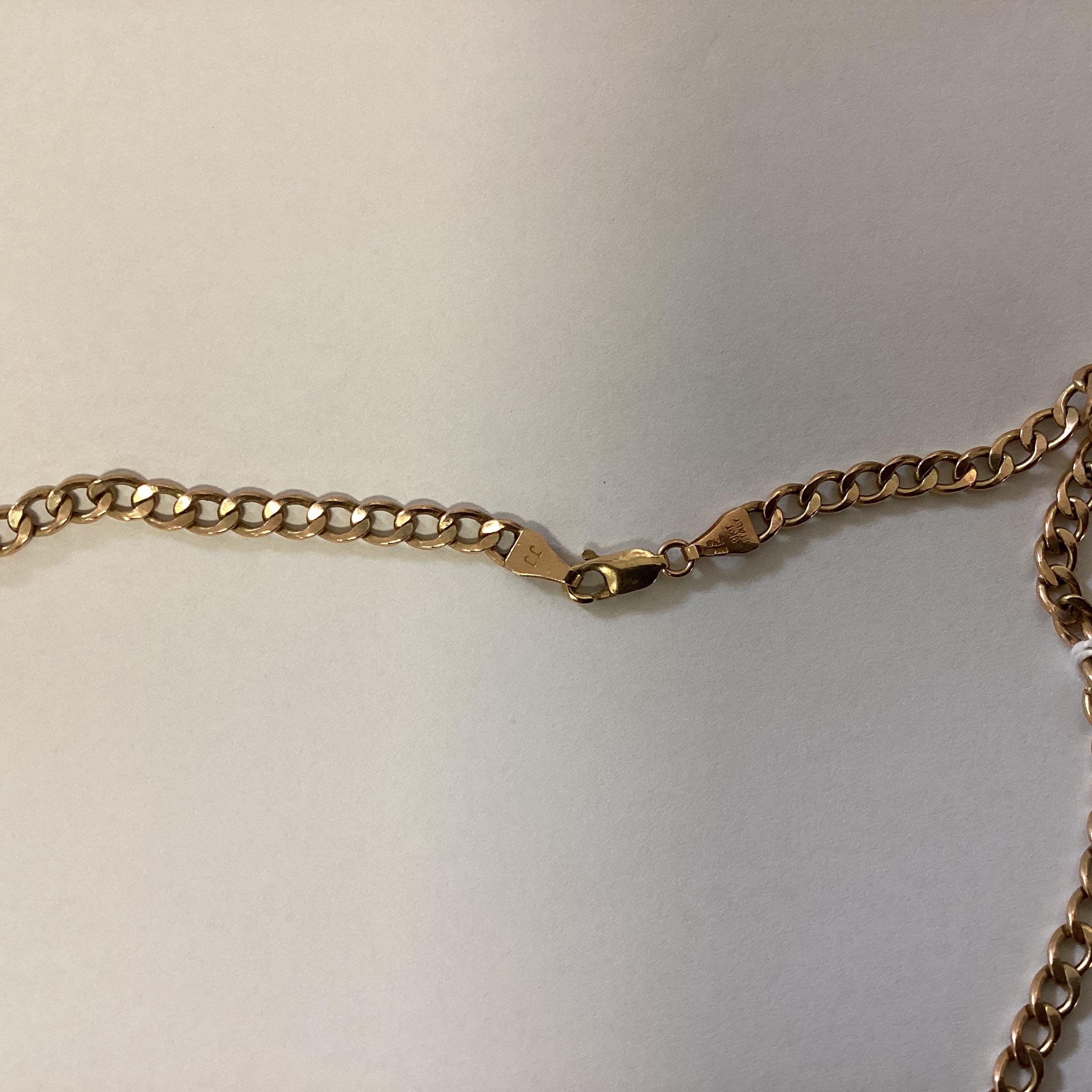 A 9ct gold flat link necklace. 45cm. 5.50g - Image 4 of 4