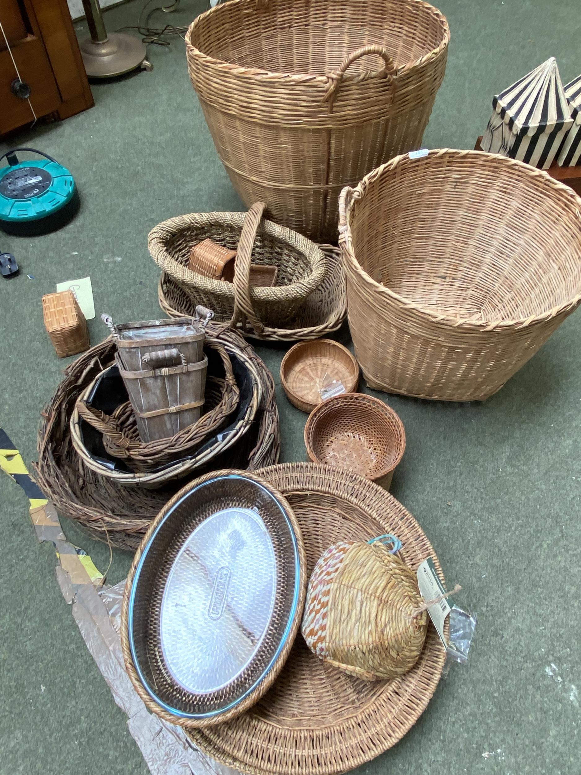 Quantity of various basketwares, all as found