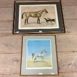 A Cecil Aldin print of horse and hounds, print signature lower left in partial gilt glazed frame,
