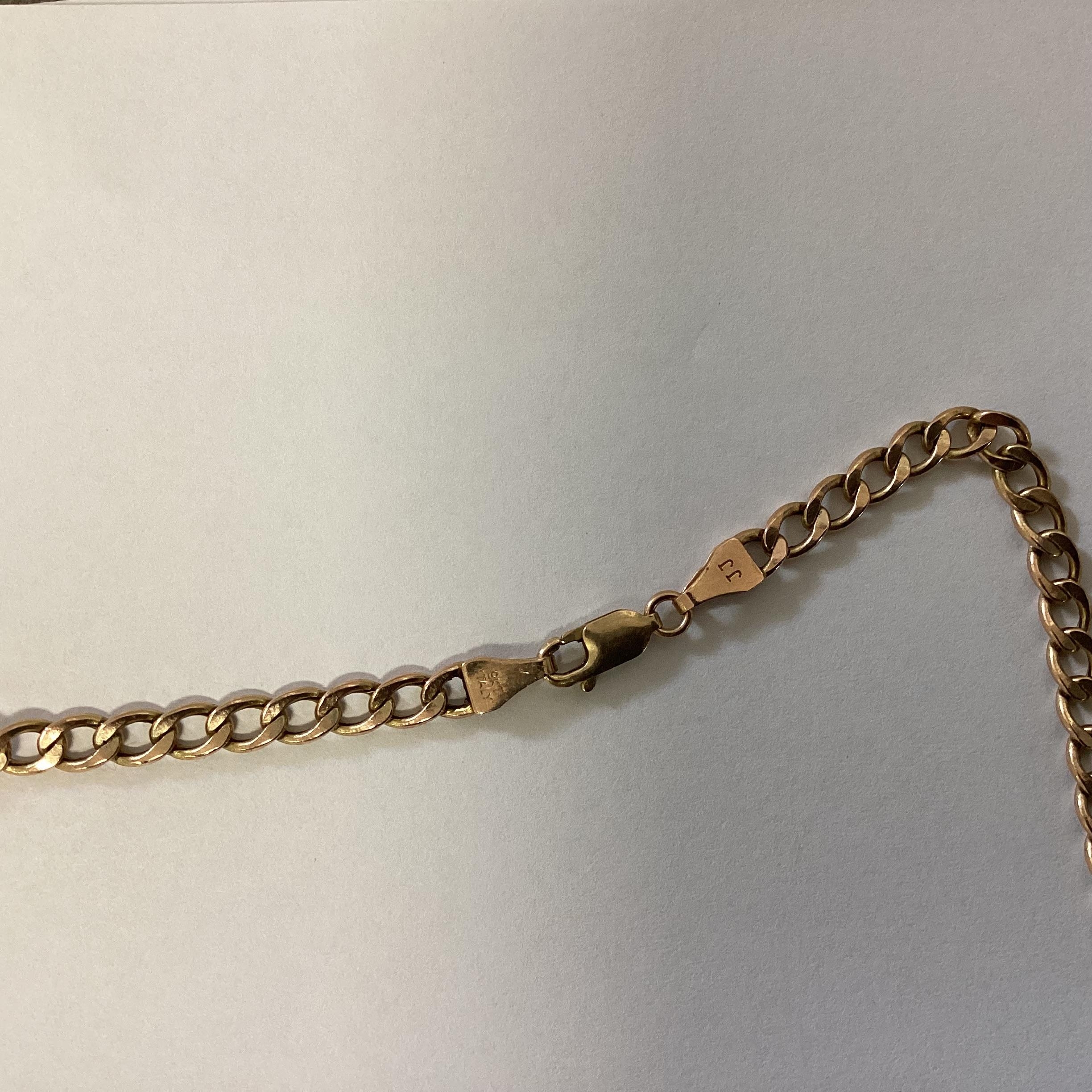 A 9ct gold flat link necklace. 45cm. 5.50g - Image 3 of 4