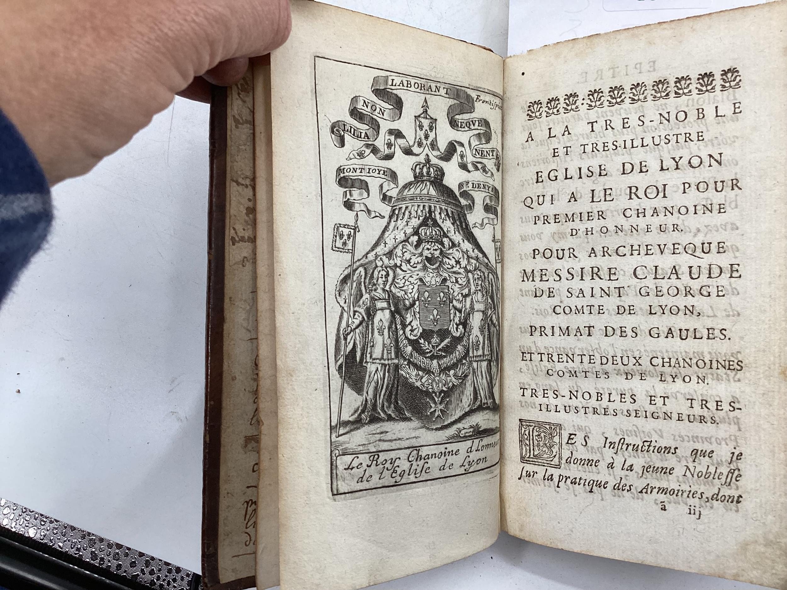 A collection of books, French, German language to include Methode du Blason pub 1626, Theatre de - Image 3 of 14