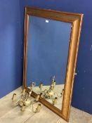 A gilt framed wall mirror, overall measures 80cmW x 103 Lcm