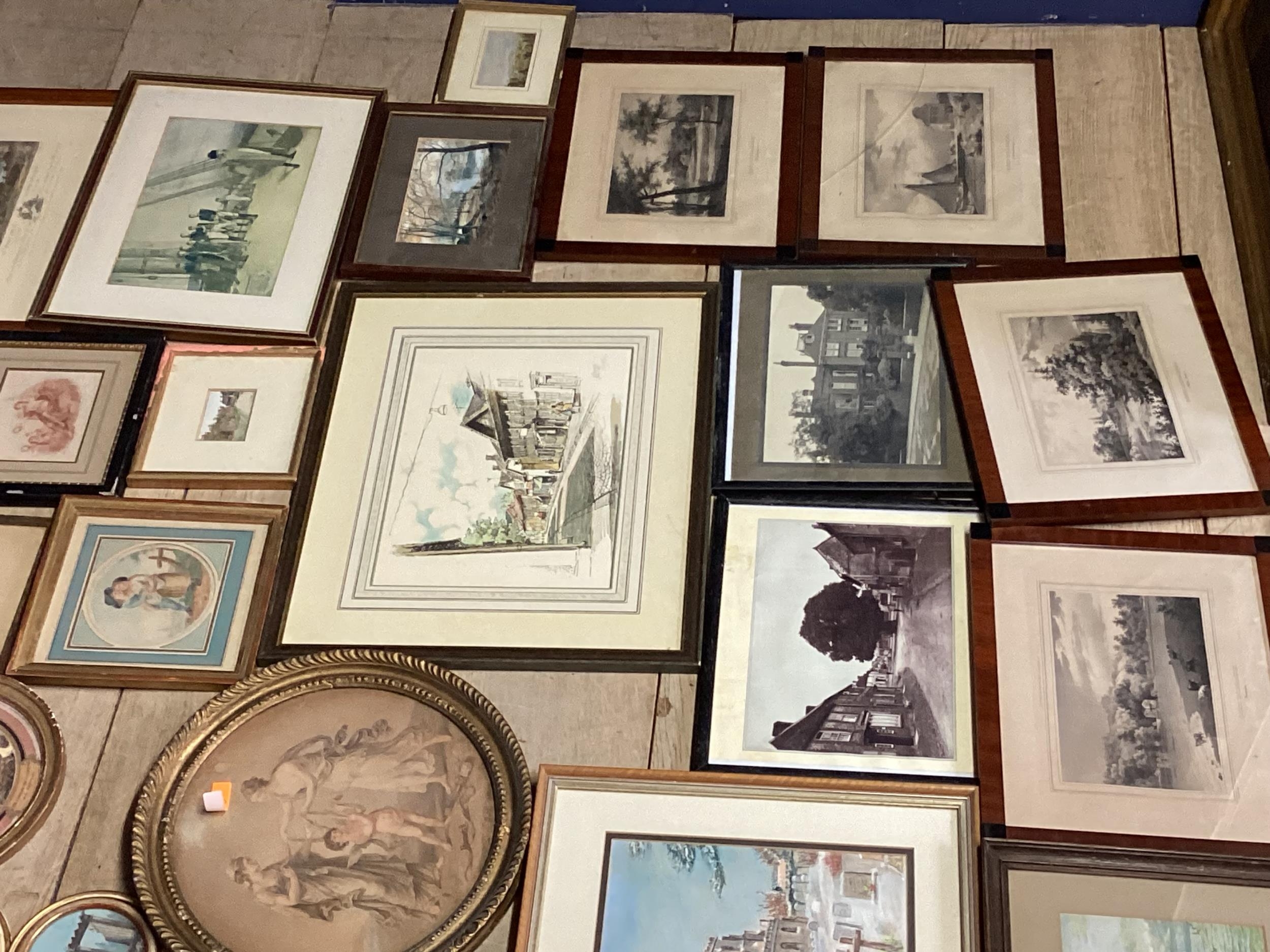 Quantity of many small framed and glazed decorative pictures and prints, many of architectural, - Image 9 of 11