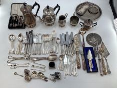 A collection of electroplated wares.