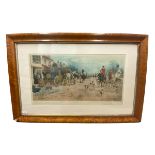 After George Wright, A Hunting Morning, coloured enraving, E W Savory Ltd, in Maple glazed frame,