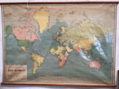 A vintage wall map, 1962 Philips New Commercial Map of the World, 130 x 183cm