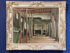 J WHEELER, oil on canvas, Abbery study, signed lower right , Label Verso, The Royal Institute of Oil