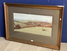 After Cecil Aldin, The Belvoir Hunt, framed and glazed, signed in pencil to mount, 32cm x 68cm