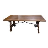 An oak Spanish table from IJL Brown on the Kings Road, 190cmL x 79cm W