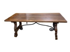 An oak Spanish table from IJL Brown on the Kings Road, 190cmL x 79cm W