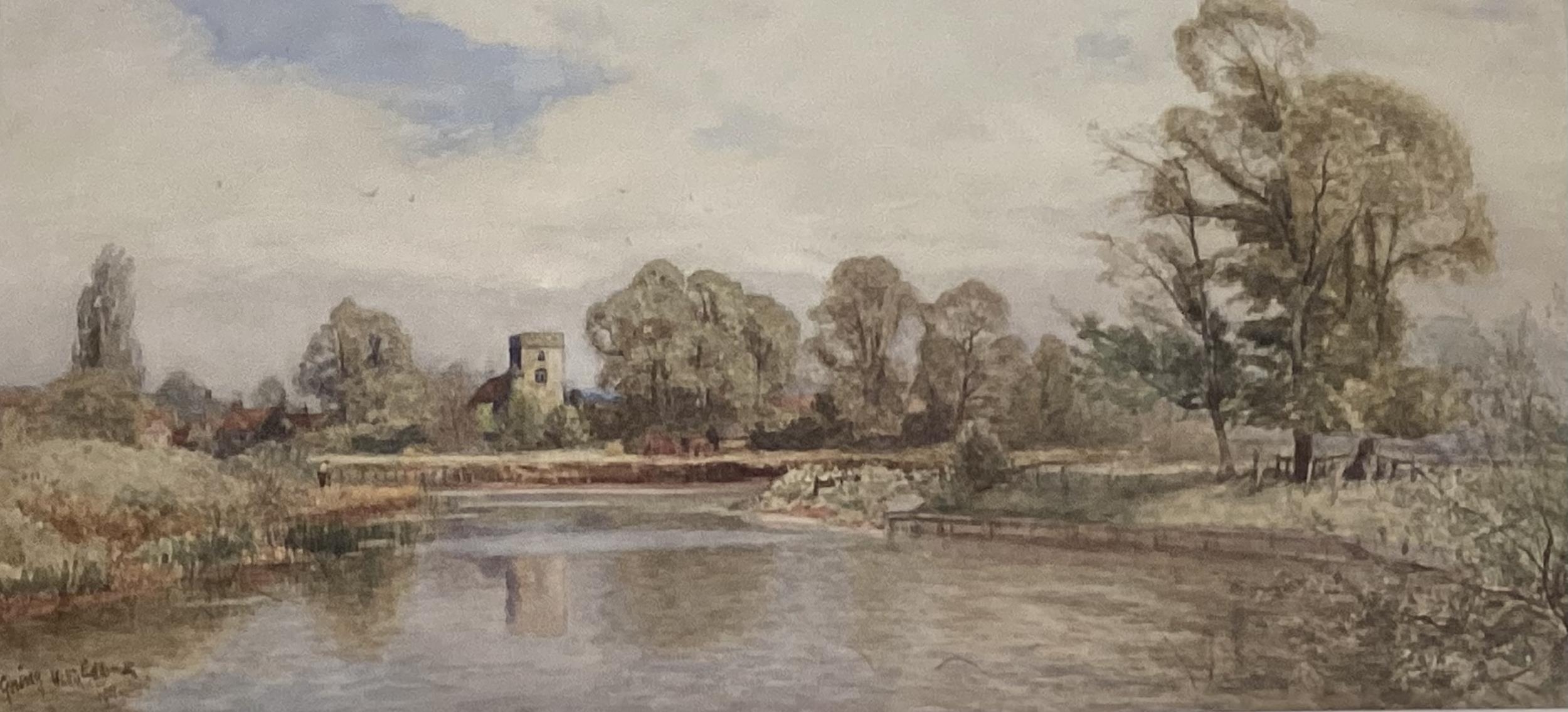 WALTER GOLDSMITH, 1860-1930, Pair Watercolours, of Streatley, and Goring, both signed lower left, in - Image 2 of 4