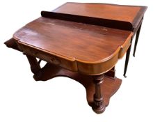 Four items of brown furniture, all with some wear, to include a Victorian wash stand with pot