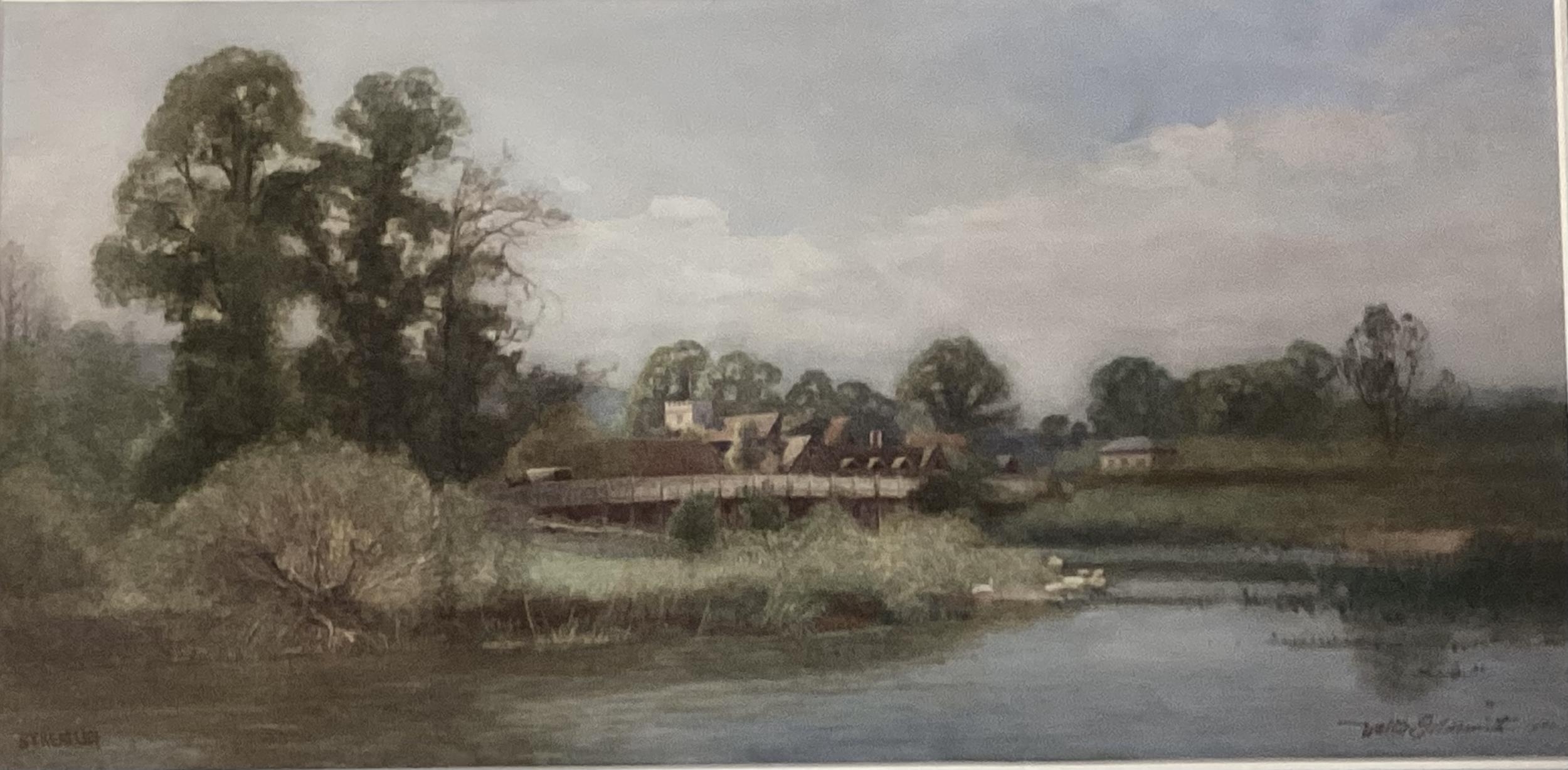 WALTER GOLDSMITH, 1860-1930, Pair Watercolours, of Streatley, and Goring, both signed lower left, in - Image 3 of 4