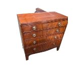 Mahogany Straight front chest of 4 long graduated drawers, and line inlay 88cmW x 44cmD x 86.5cmH,