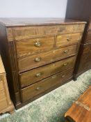Large faded mahogany Scottish Chest of 2 short over three long drawers