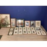 A quantity of pictures and prints including, M H Smith Watercolour Lake and Mountain scene;