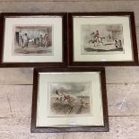 Set of three, Etching print /book plate, titled "The Full Cry" "Joy in the Village", "Warrented