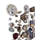 A large collection of silver plated wares.