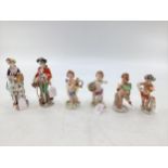 Collection of 6, early C20th, Capodimonte figures to include a set of 4 cherubs