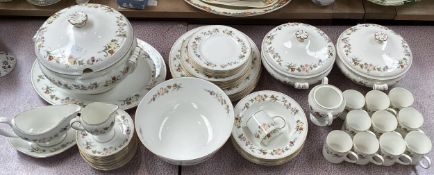 An extensive Wedgwood dining service in the mirabelle pattern. Six settings , tureens etc.